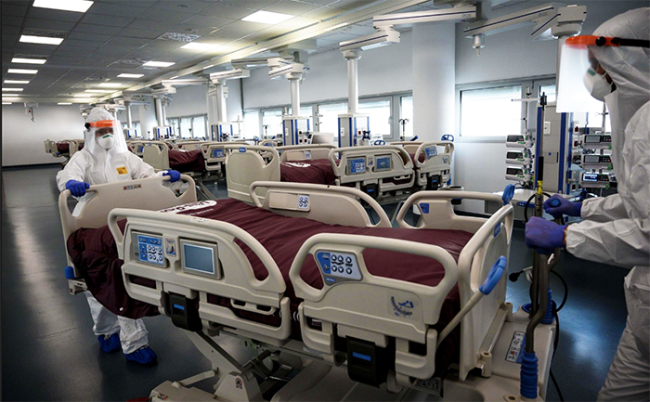 covid sala letto infermieri spostamento