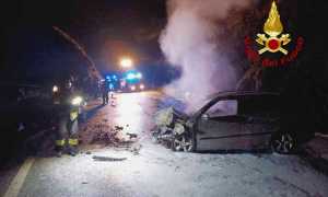 incidente auto a fuoco valsesia aaa