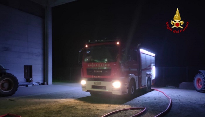 Incendio essicatoio a Collobiano