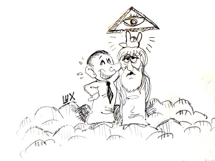 La vignetta di Lux - Berlusconi e quella foto col Padreterno 
