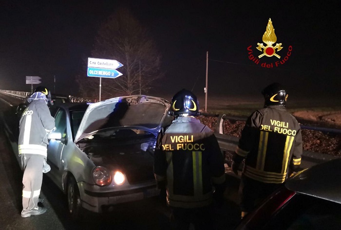 Scontro nella notte tra San Germano e Cascine Stra