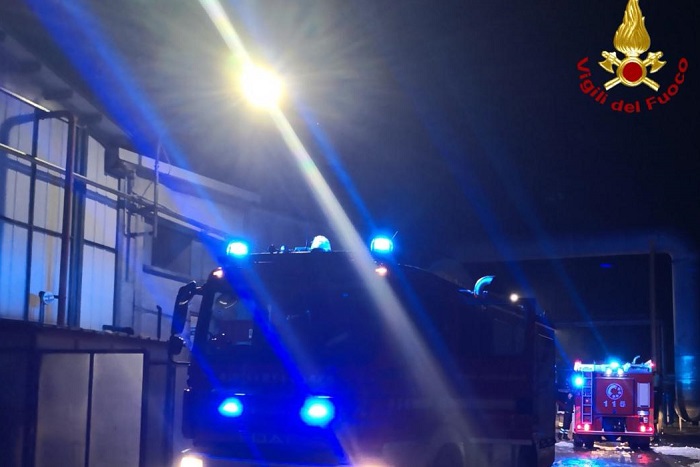 Incendio in un'azienda di Ghislarengo